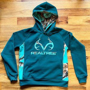 RealTree Womens Hoody in Teal Green Sz S